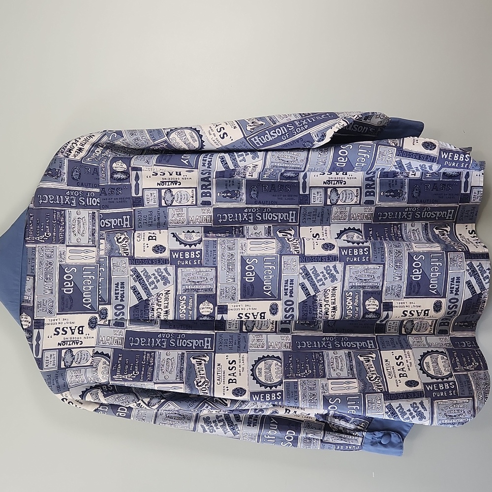 Vintage Graphic Soap Label Print Button-Up Shirt - Picture 2 of 11